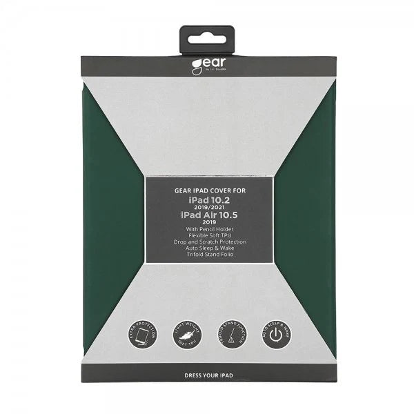GEAR Cover Penpocket Soft Touch Green iPad 10,2" 2019/20/21 & Air 10,5" 2019