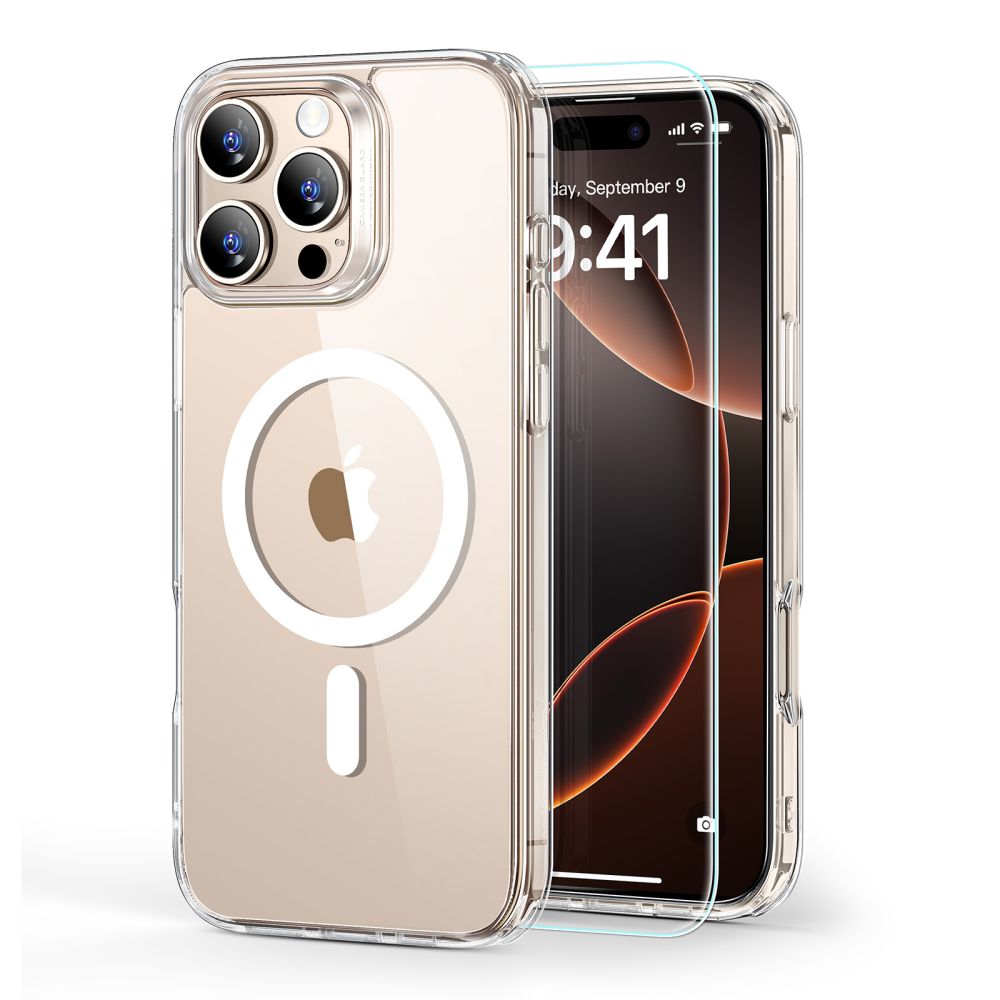 Esr Classic Hybrid Halolock Magsafe & Hærdet Glas Til Iphone 16 Pro Max Klar
