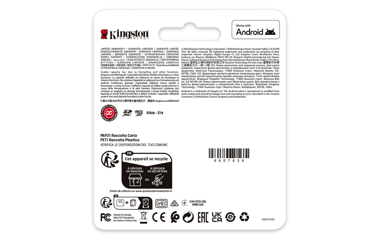 Kingston Technology 256 GB microSDXC Canvas Go! Plus Gen4 200R A2 U3, enkelt pakke uden ADP