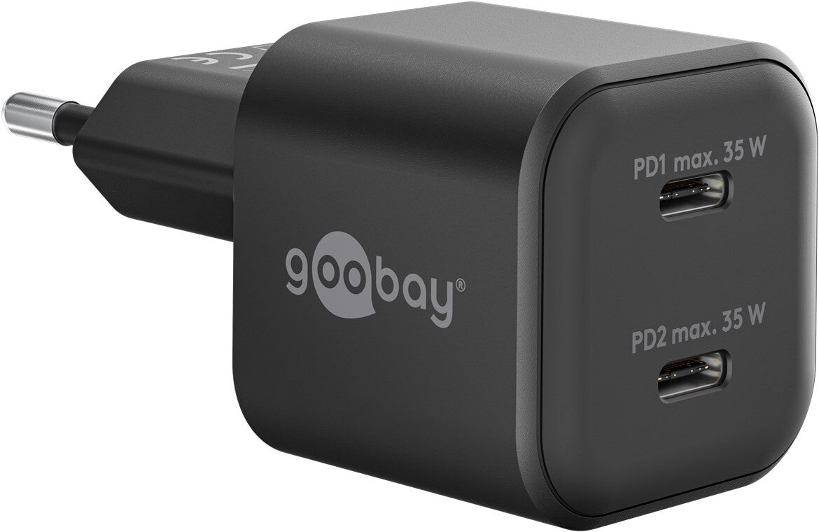 Goobay 2-ports USB GaN Oplader 35W PD Sort