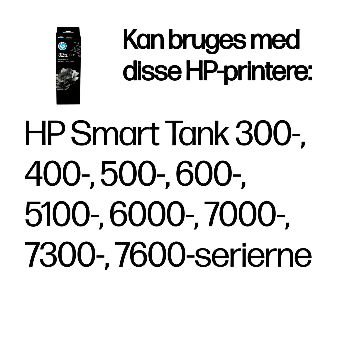HP 32XL Sort 6000 sider Blækrefill 1VV24AE