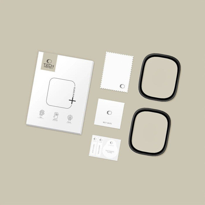 Hærdet Glas Tech Protect Glasring 2 Pak Apple Watch Ultra 1/2/3/4 (49 Mm) Sort