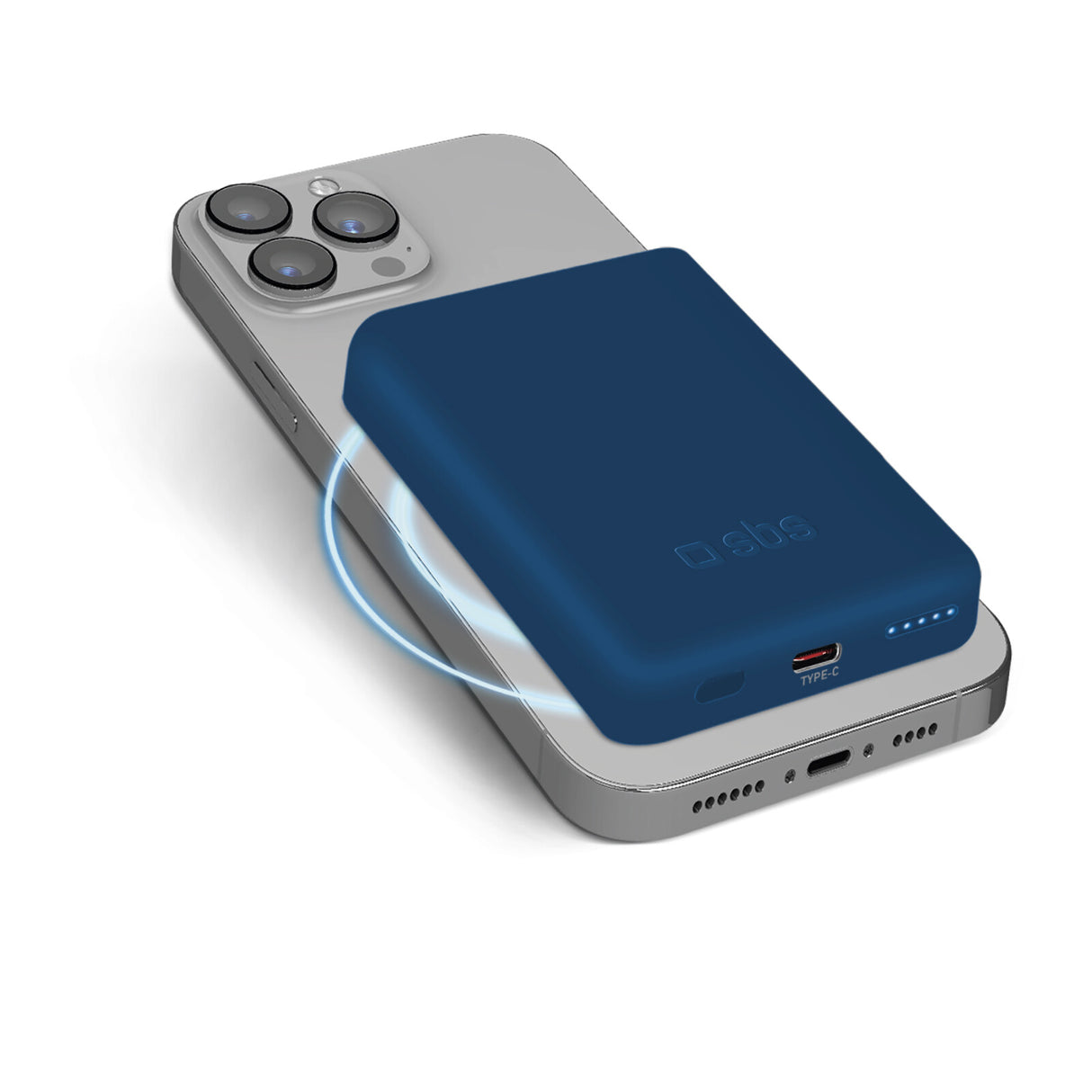 SBS TEBB5000MAG1CB powerbank 5000 mAh Trådløs opladning Blå