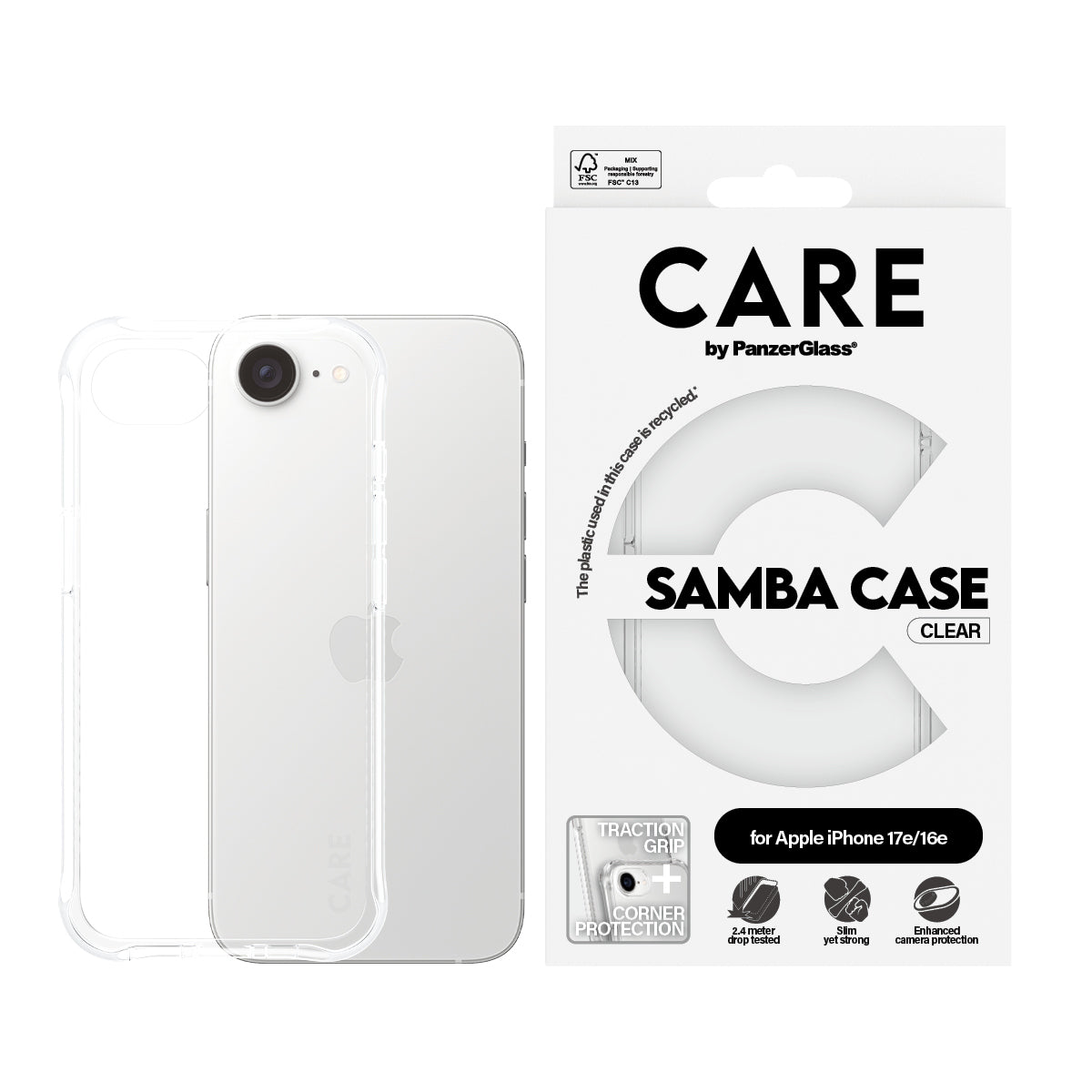 PanzerGlass CARE™ by ® Samba Case Transparent iPhone 17e | 16e
