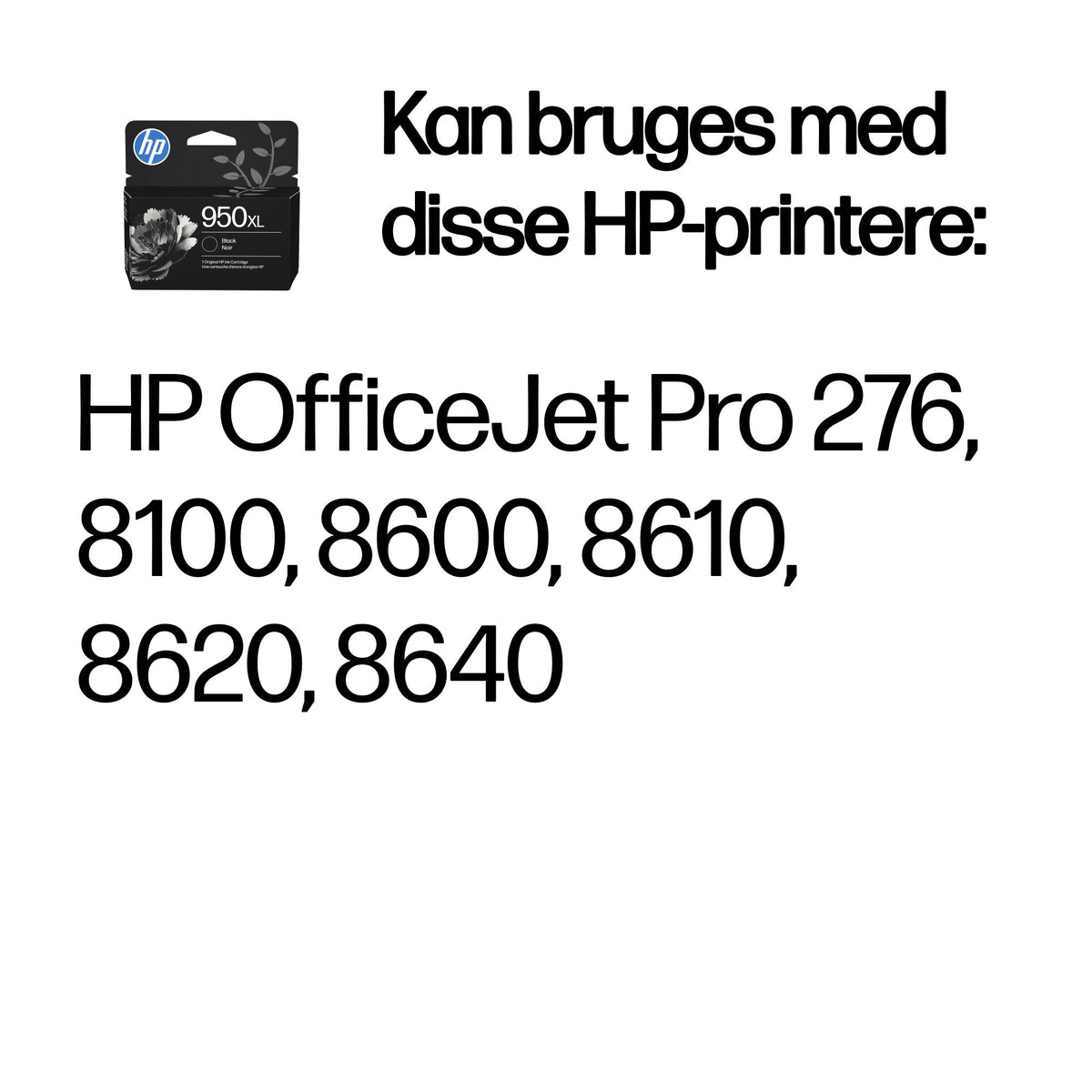 HP 950XL Sort 2300 sider Blæk CN045AE