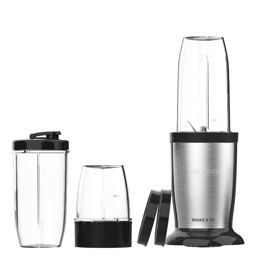 Taurus Shake & Go 0,5 L Bærbar blender 800 W Sort, Rustfrit stål, Transparent