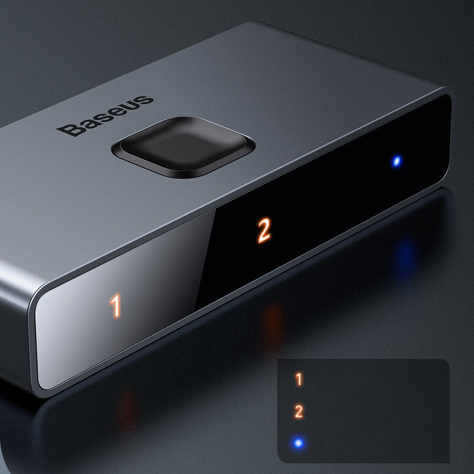Baseus bidirectional switch splitter switcher HDMI - 2x HDMI 4K / 30 Hz gray (CAHUB-BC0G)