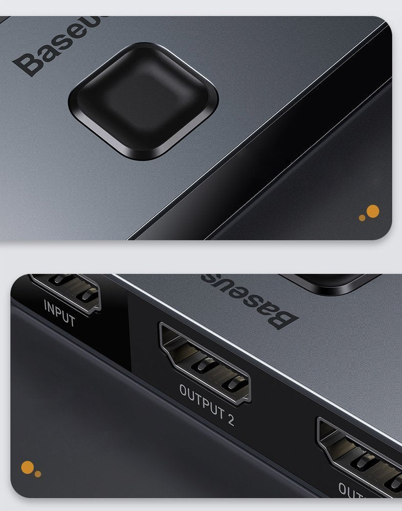 Baseus bidirectional switch splitter switcher HDMI - 2x HDMI 4K / 30 Hz gray (CAHUB-BC0G)