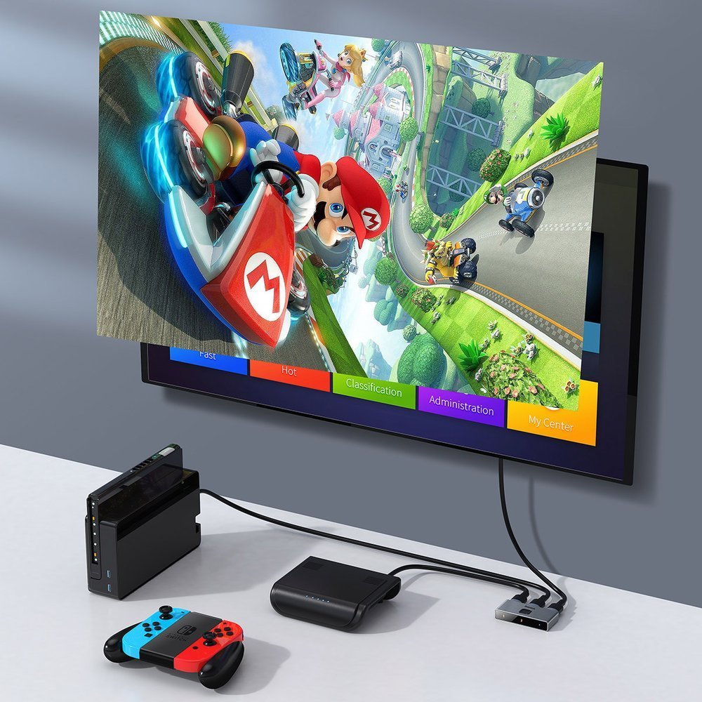 Baseus bidirectional switch splitter switcher HDMI - 2x HDMI 4K / 30 Hz gray (CAHUB-BC0G)