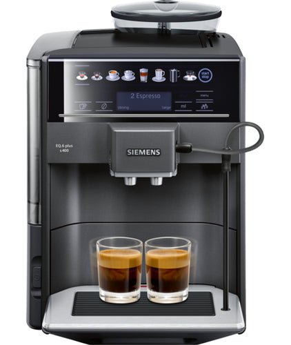 Siemens EQ.6 plus s400 TE654319RW Automatisk kaffemaskine Safirsort metallisk