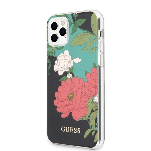 Guess GUHCN58IMLFL01 iPhone 11 Pro sort/sort N°1 Blomsterkollektion