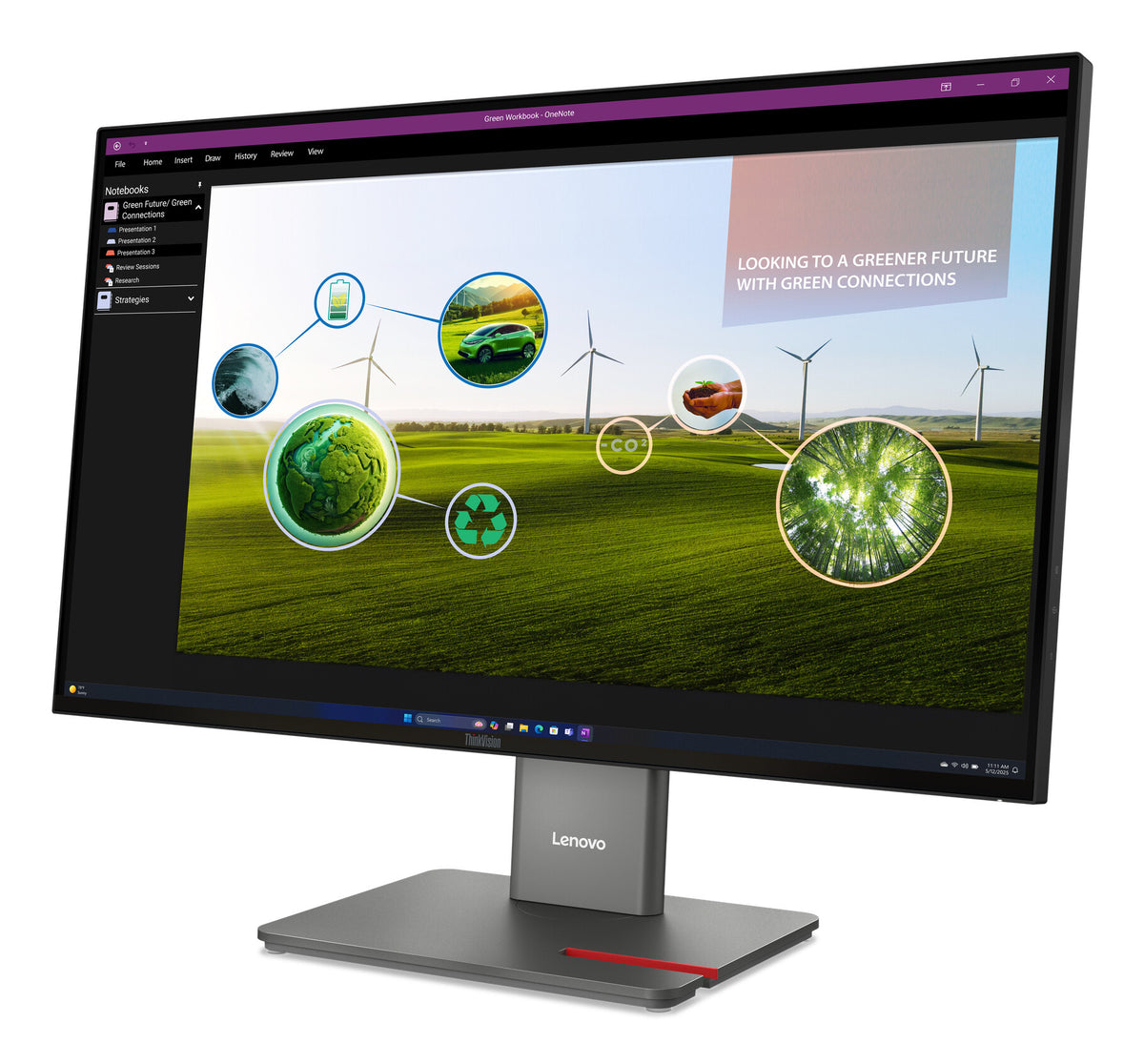 Lenovo ThinkVision P27Q-40 computerskærm 68,6 cm (27") 2560 x 1440 pixel Quad HD LED Sort
