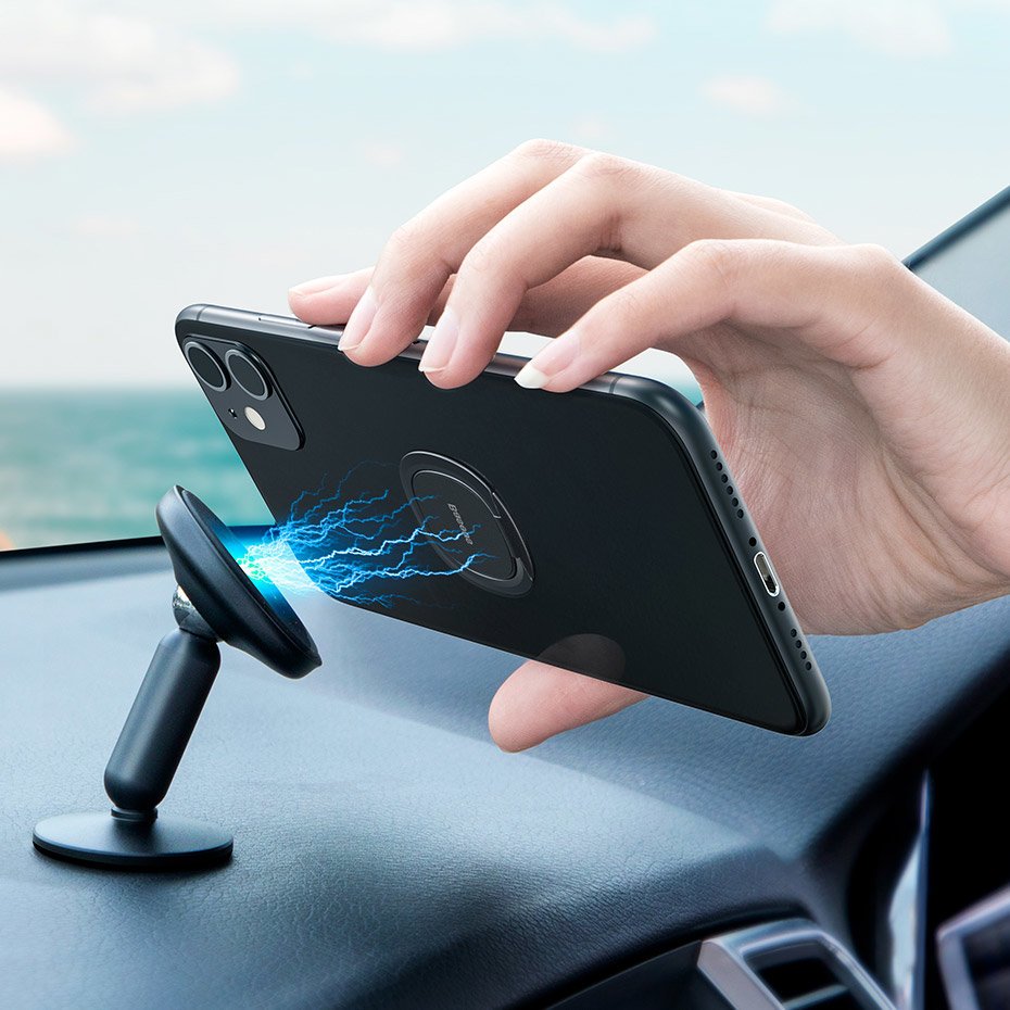 Baseus ultrathin selvklæbende ringholder telefonstativ sølv (SUYB-0S)