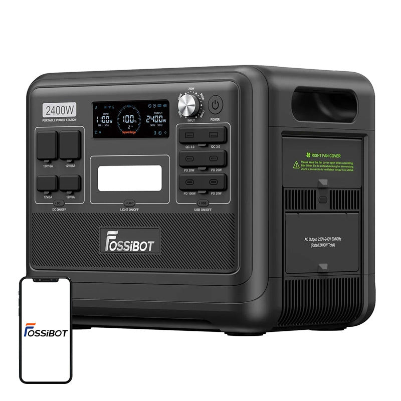 FOSSIBOT F2400 2400W opladningsstation (sort)