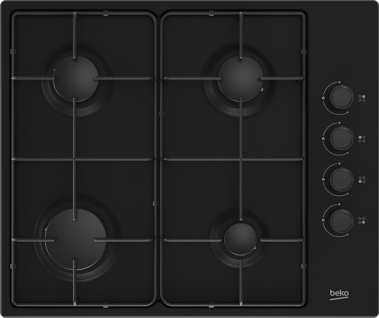 Beko HIBG64120SB kogeplade Sort Indbygget 60 cm Gaskomfur 4 zone(s)