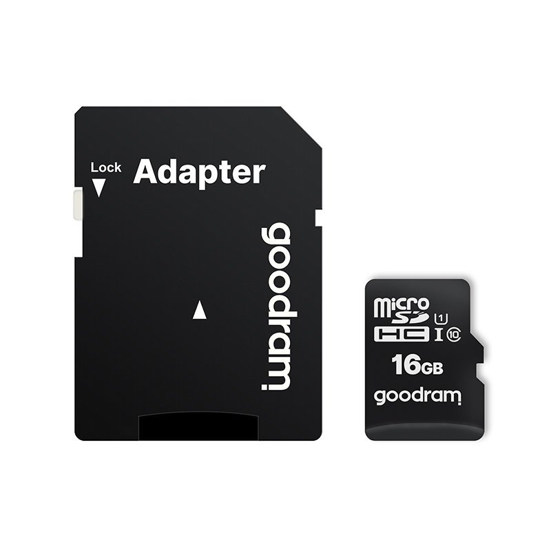Goodram Microcard 16 GB micro SD HC UHS-I klasse 10 hukommelseskort, SD-adapter (M1AA-0160R12)