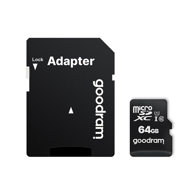 Goodram Microcard 64 GB micro SD XC UHS-I klasse 10 hukommelseskort, SD-adapter (M1AA-0640R12)