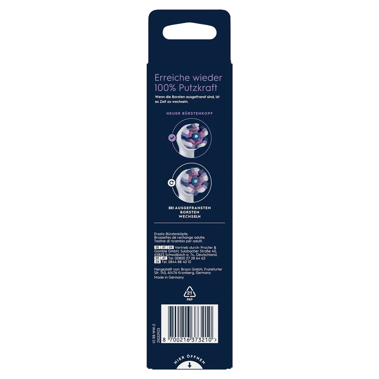 Oral-B 373210 Tandbørstehoveder Hvid