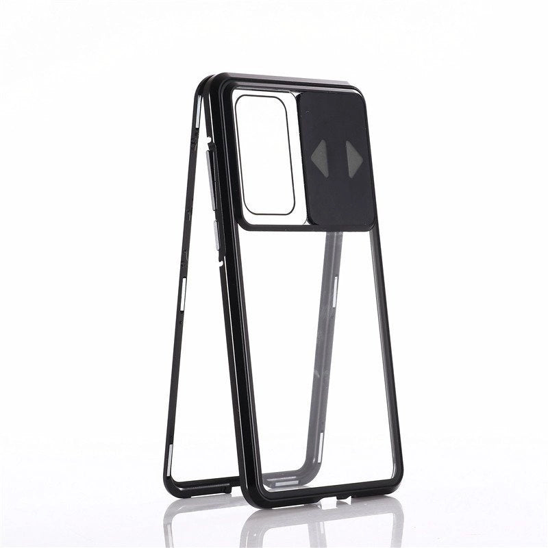 Wozinsky Magnetic Cam Slider Case Full Body Cover indbygget frontglaslinserotator til Huawei P40 sort