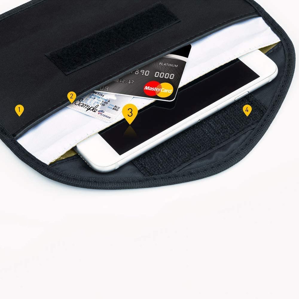 Anti-tyveri Case for bilnøgler Telefon Radio blokering Faraday Box Faraday Cage 20cm x 11cm sort