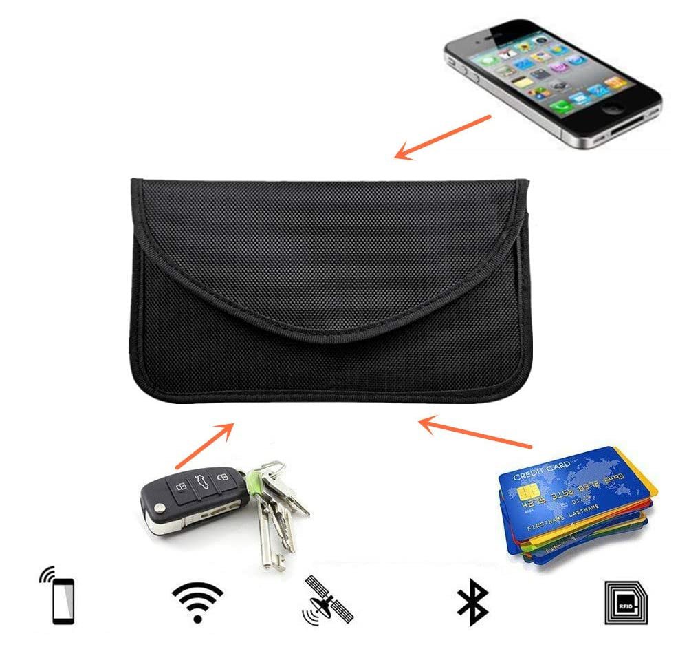 Anti-tyveri Case for bilnøgler Telefon Radio blokering Faraday Box Faraday Cage 20cm x 11cm sort