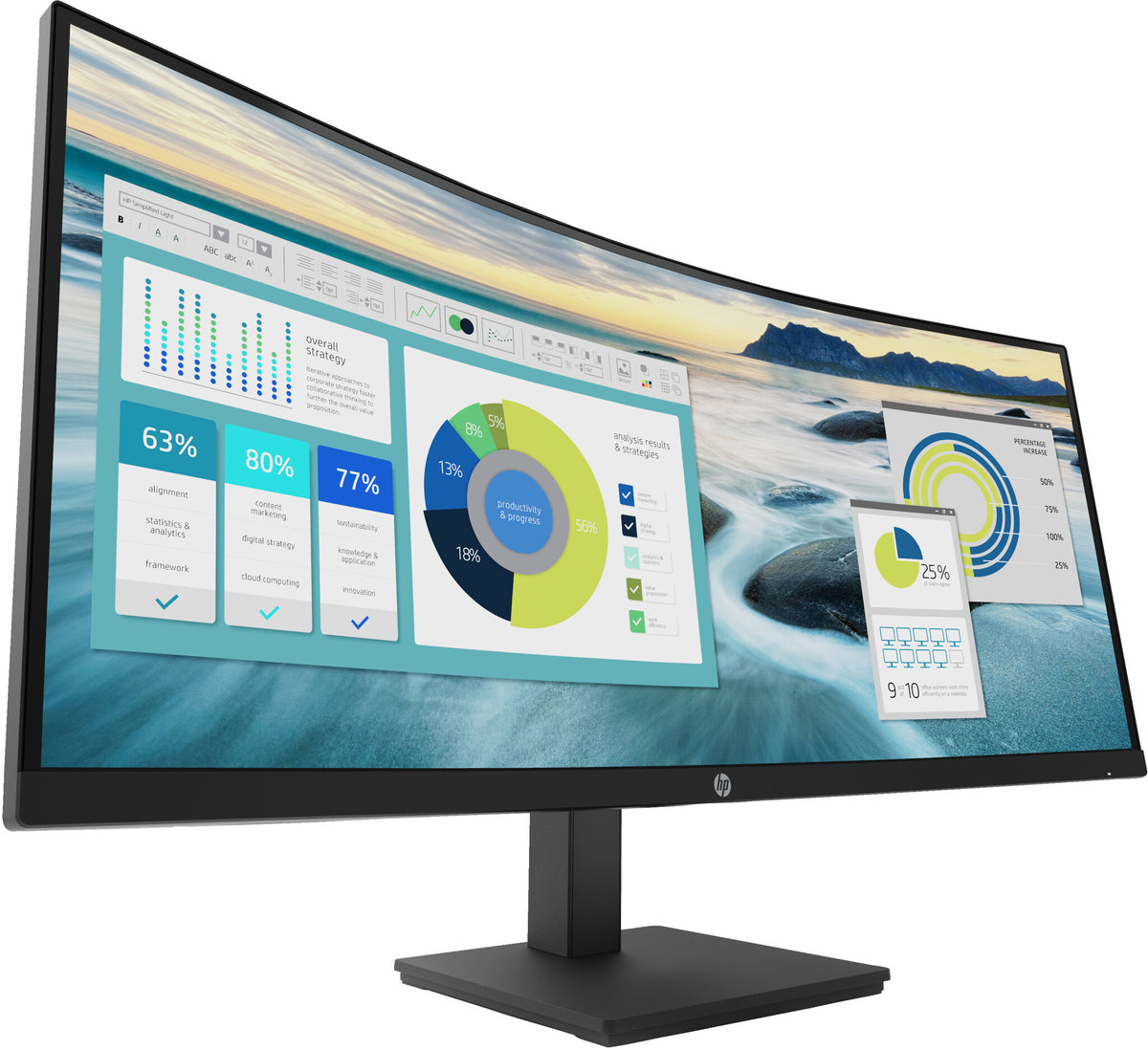 HP P34hc G4 34 VA 3440 x 1440 (UltraWide) HDMI DisplayPort USB-C 60Hz Dockingskærm