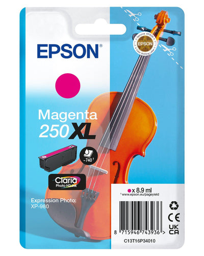 Epson 250XL Violin Claria Photo HD blækpatron 1 stk Original Højt (XL) udbytte Magenta