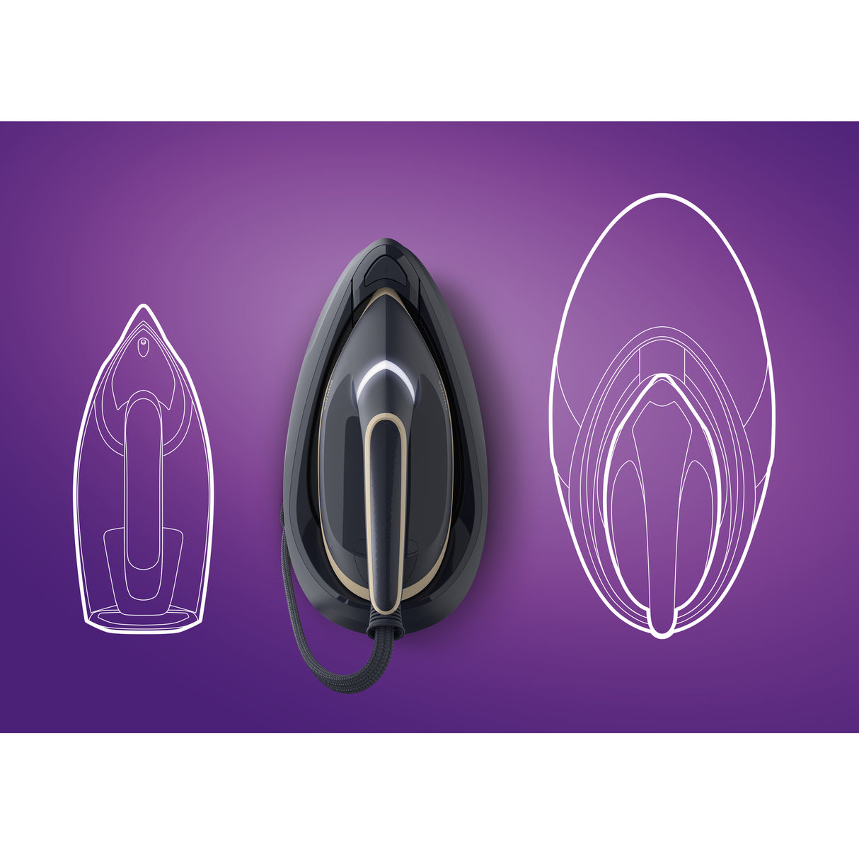 Philips PSG6066/20 Dampstrygning station 2400 W 1,8 L SteamGlide Advanced Blå, Guld