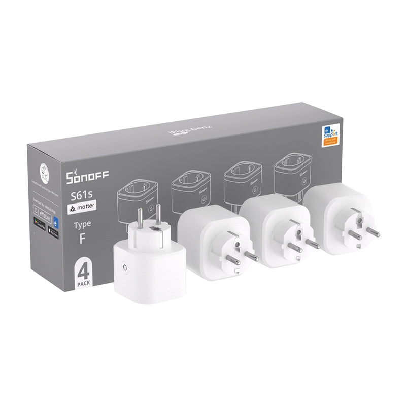 SONOFF S61s Matter Eksternt stik via Wi-Fi, 4-pakke