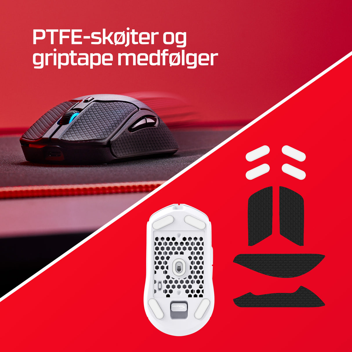 HyperX Pulsefire Haste 2 – trådløs gamingmus (hvid)