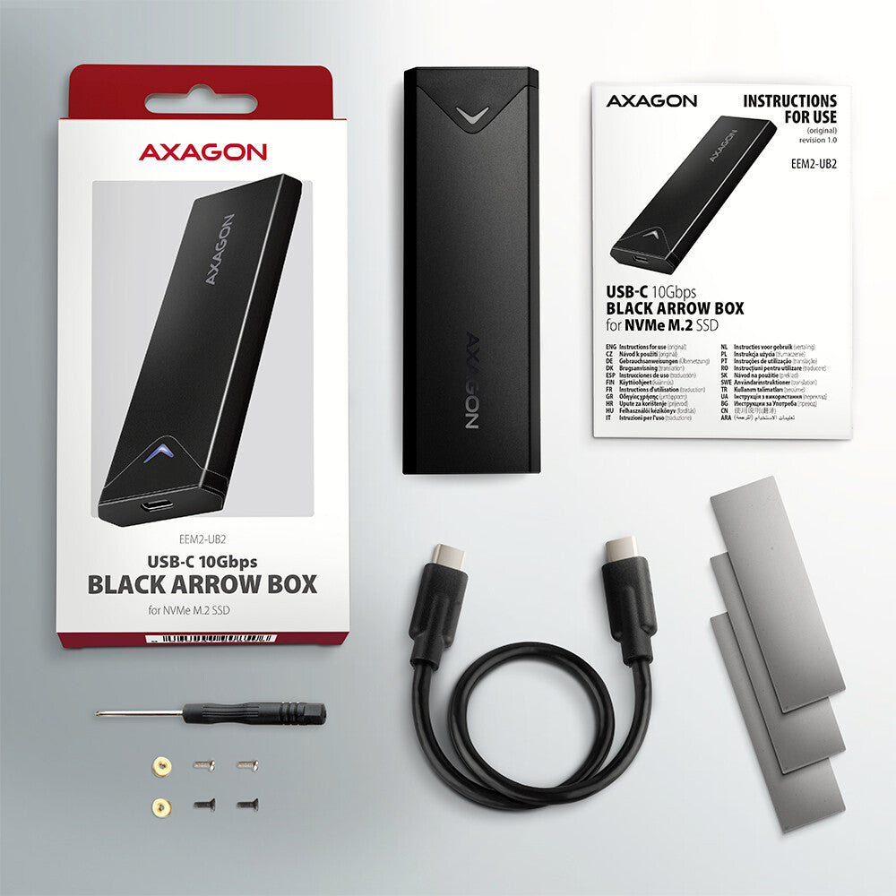 Axagon EEM2-UB2 drevkabinet SSD kabinet Sort M.2