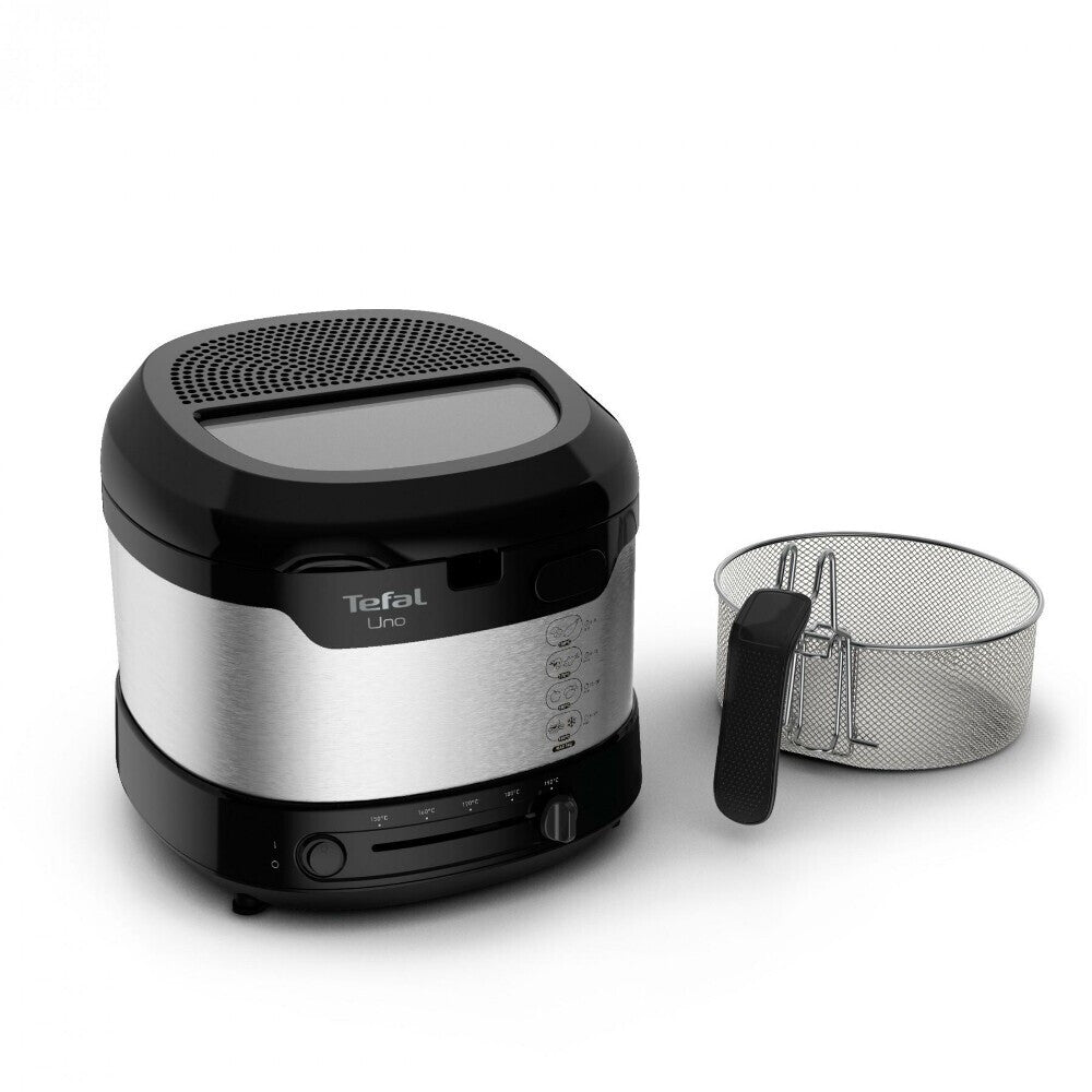Tefal Uno FF215D Enkelt 1,8 L Enkeltstående 1600 W Frituregryde Sort, Rustfrit stål