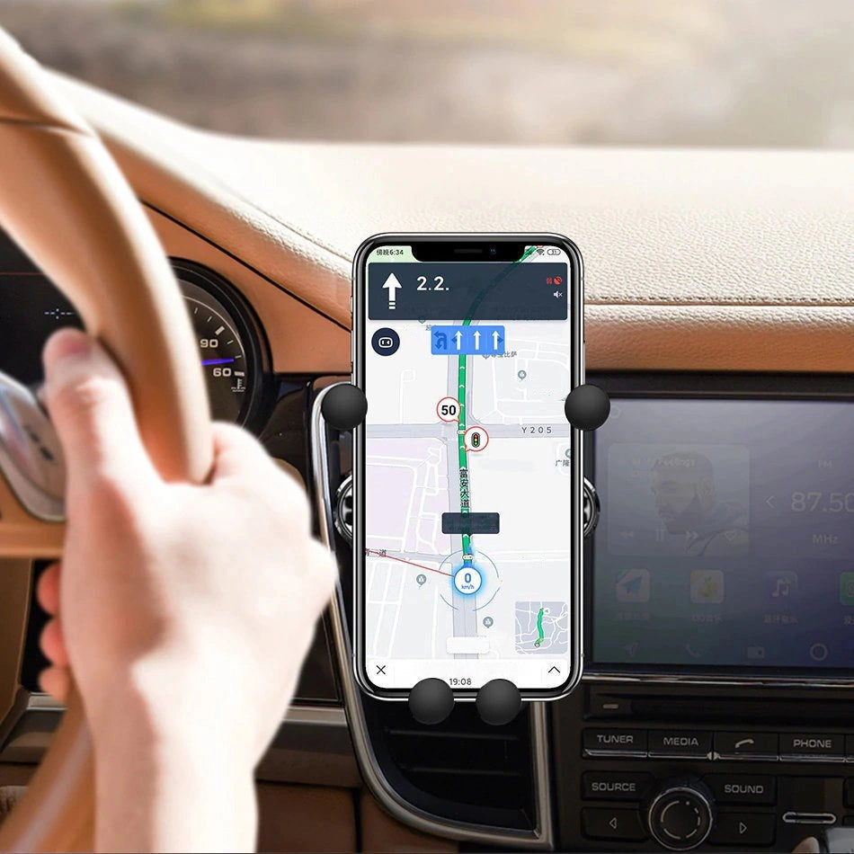 Wozinsky biltelefonholder gravitation til ventilationsgrill sort (WCH-05)