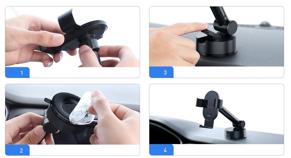 Baseus telescopic gravity car holder for the windshield black (SUYL-JY01)