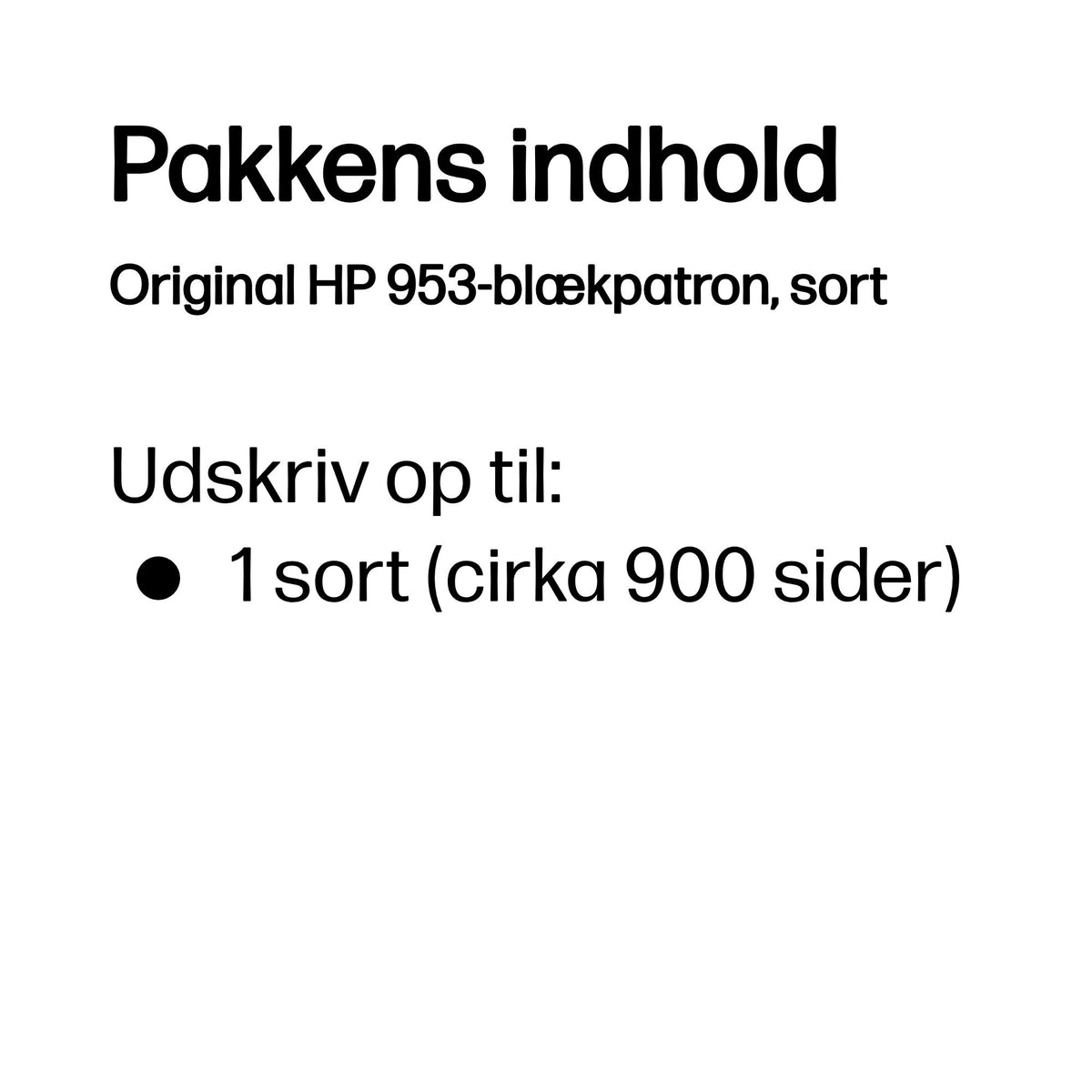 HP 953 Sort 900 sider Blæk L0S58AE