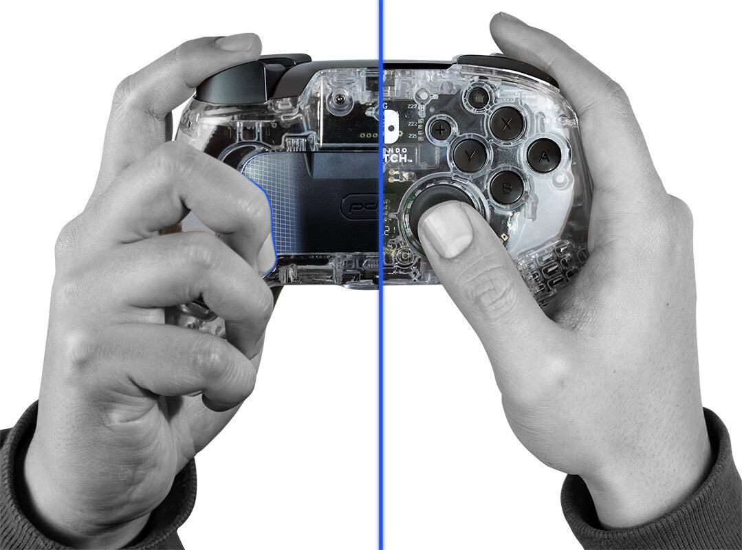 PDP Afterglow Sort, Transparent Gamepad Analog/digital Nintendo Switch, Nintendo Switch Lite, Nintendo Switch OLED