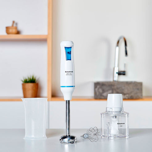 Taurus ROBOT 750 EASY PLUS INOX 1 L Nedsænkning blender 750 W Hvid, Blå