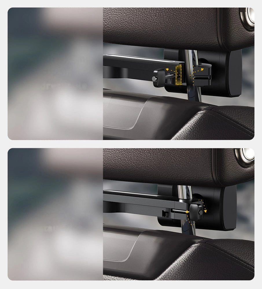 Baseus bil hovedstøtte telefon holder med indbygget 15 W Qi trådløs oplader sort (WXHZ-01)