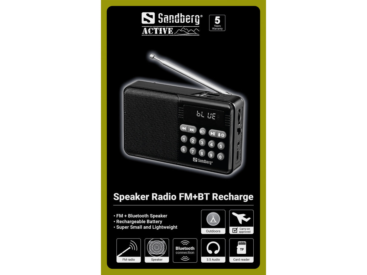 Sandberg 421-18 radio Bærbar Analog Sort
