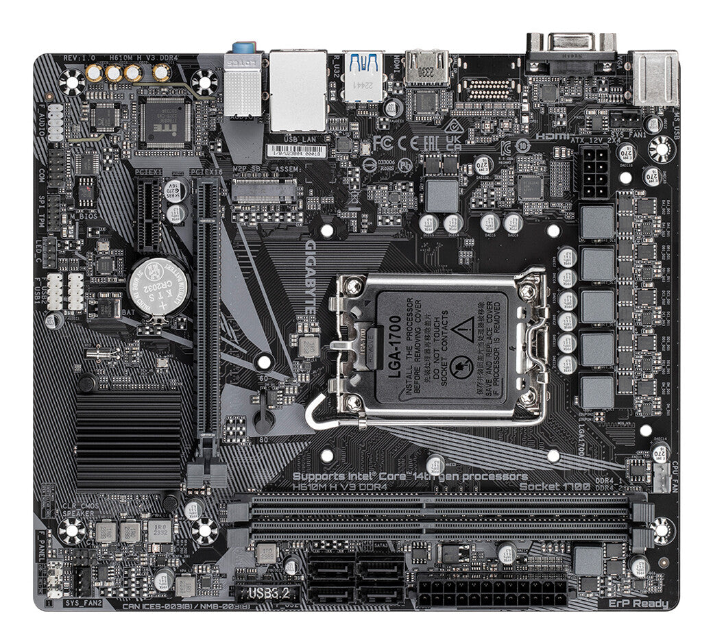 GIGABYTE H610M H V3 DDR4 bundkort Intel H610 Express LGA 1700 micro ATX