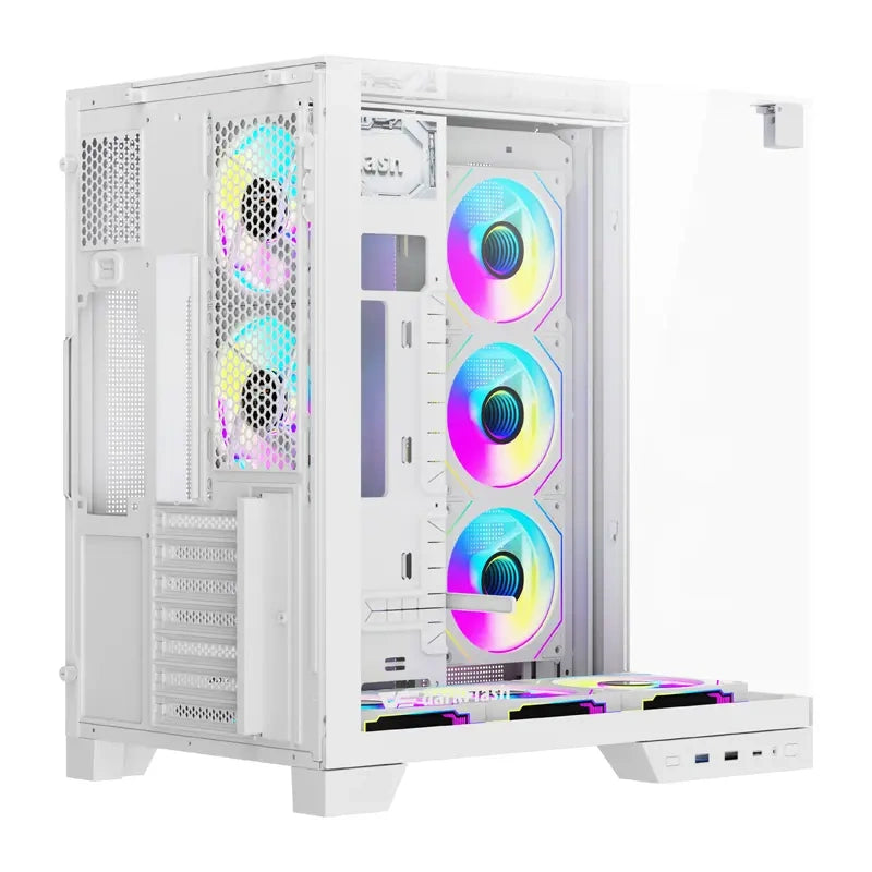 Computerkasse DarkFlash TH285 PLUS + 8 blæsere (hvid)