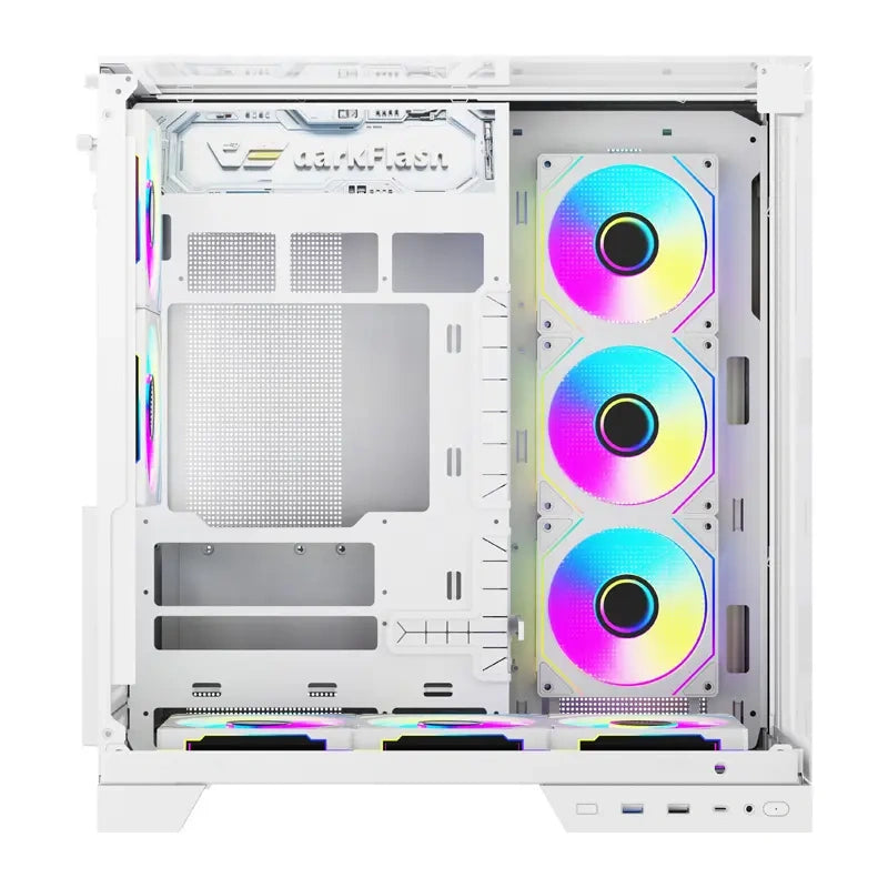 Computerkasse DarkFlash TH285 PLUS + 8 blæsere (hvid)