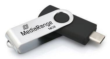 MediaRange MR1951 USB-nøgle 16 GB USB Type-C 3.2 Gen 1 (3.1 Gen 1) Sort, Sølv