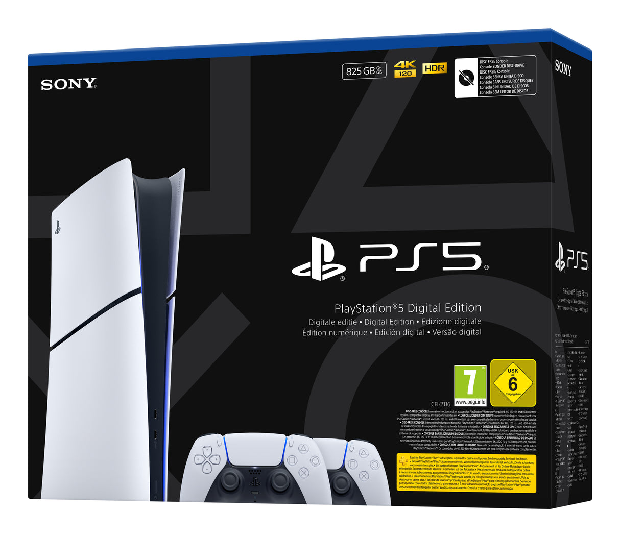 Sony Playstation 5 Slim Digital 825 GB Wi-Fi Sort, Hvid