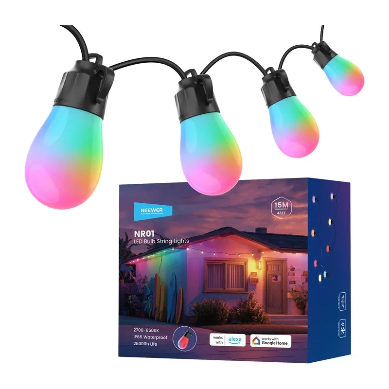 Udendørs strengelamper NEEWER RGB varm hvid