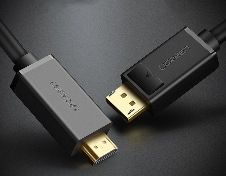 Ugreen unidirectional DisplayPort til HDMI Kabel 4K 30Hz 32 AWG 2m sort (DP101 10202)