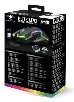 Spirit of Gamer ELITE M70 mus Spil Højre hånd RF trådløs + Bluetooth Optisk 4800 dpi