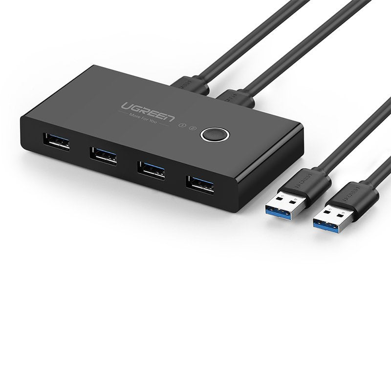 Grøn switch box HUB switch 4x USB 3.2 Gen 1 USB splitter til to computere sort (US216 30768)