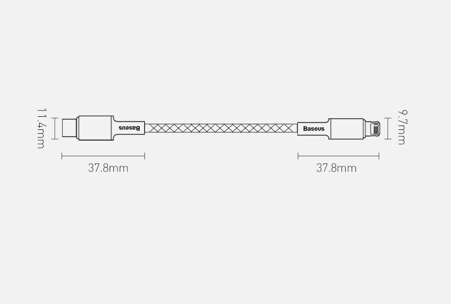 Baseus CATLGD-A01 Lightning - USB-C PD 20W 480Mb/s 2m cable - black