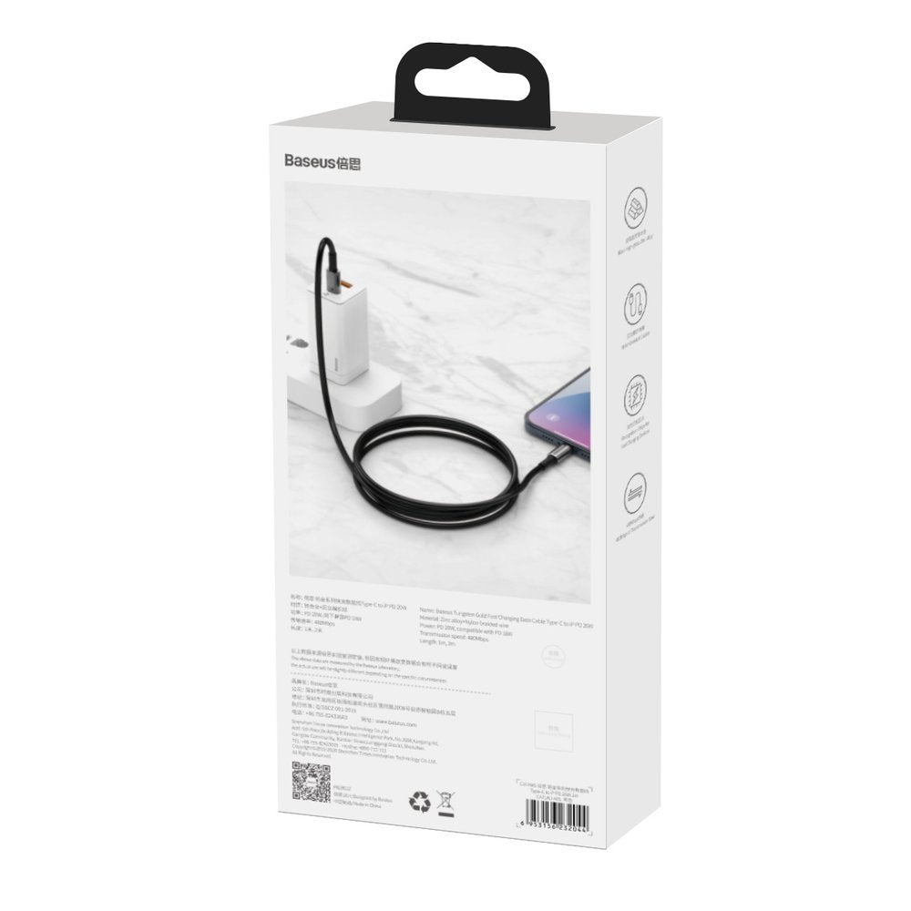 Baseus CATWJ-A01 USB-C - USB-C PD QC kabel 100W 5A 480Mb/s 2m - sort
